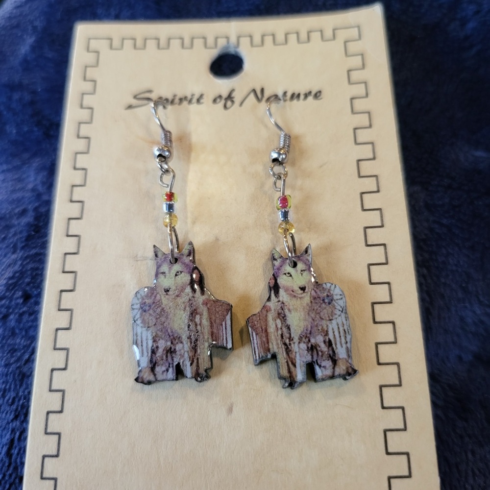 Spirit of Nature Wolf Earrings